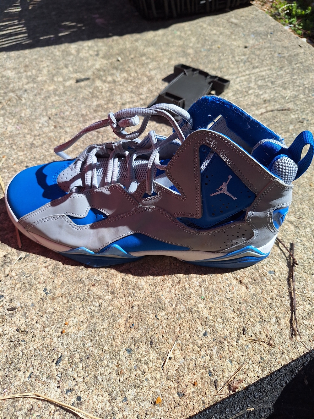 Jordan Men's Blue and Gray High-Top Basketball Shoes